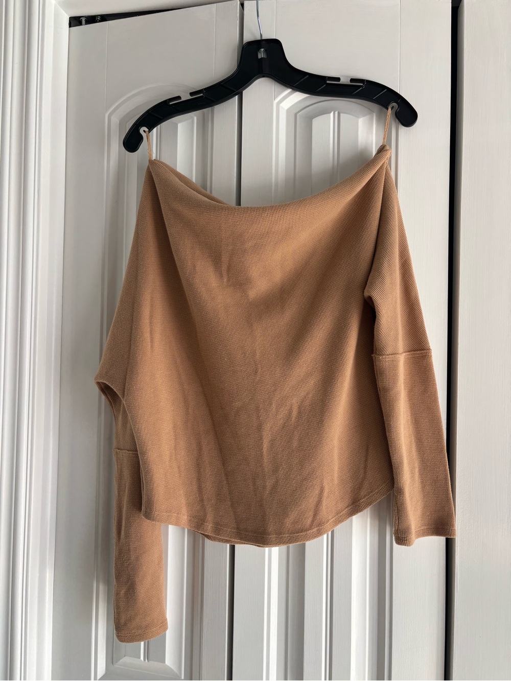 We The Free Waffle Knit Top in Camel Brown